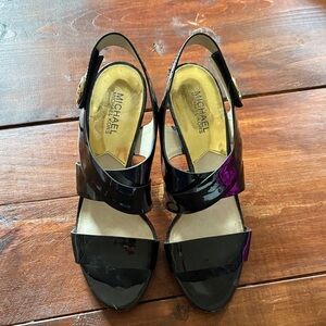 Michael Kors Black Women's Heels Open Toe Pumps Size 9 Easy Closure